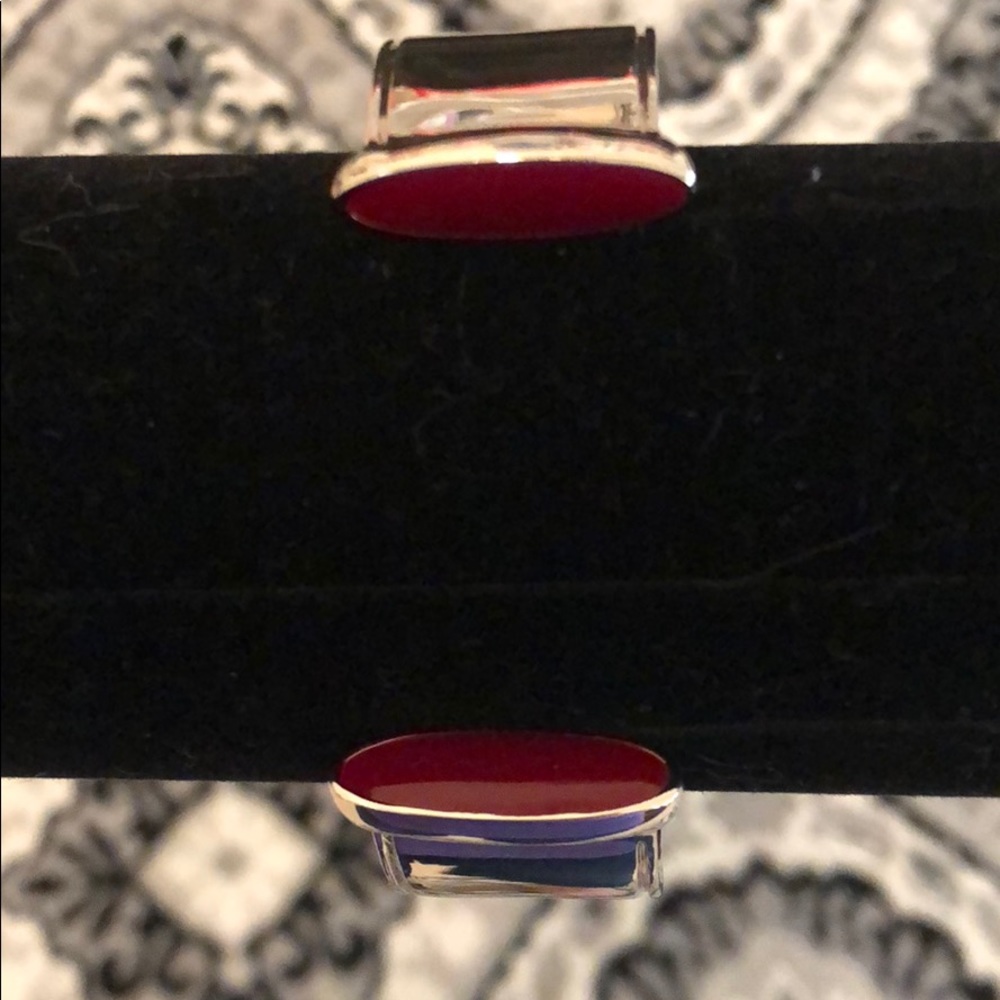 Rustic Cuff Silver with Red - Picture 2 of 3